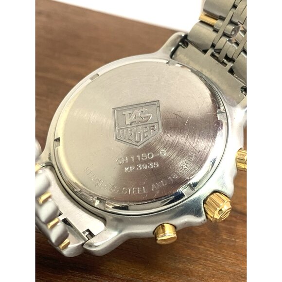 Tag Heuer Men's Watch CH1150-0 Swiss Quartz Chronograph 18k Yellow Gold Steel - Picture 7 of 16